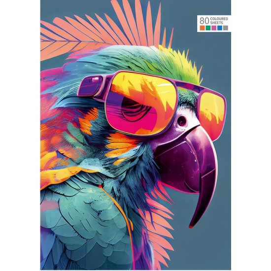 Sąsiuvinis COLOUR, A5, langeliais, 80 lapų, 70gsm, spalvotomis kraštinėmis