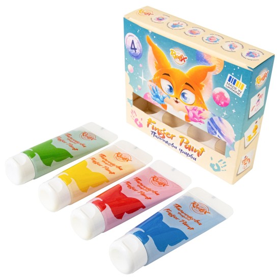 Dažai piešimui pirštais RUDIX, 4 sp. po 60 ml