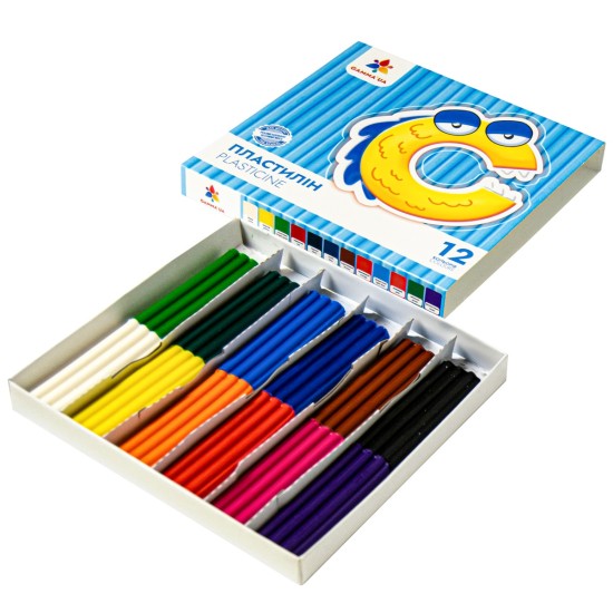 Plastilinas GAMMA'UA, 12 sp. po 12 g, su peiliuku