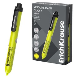 Automatinis teksto žymeklis VISIOLINE RV-70 CLICKY NEON, ErichKrause, 1.0-3.5 mm, geltonos sp.