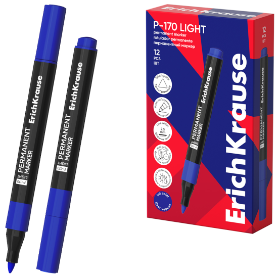 Permanentinis žymeklis P-170 LIGHT, ErichKrause, 2.5 mm, mėlynos sp.