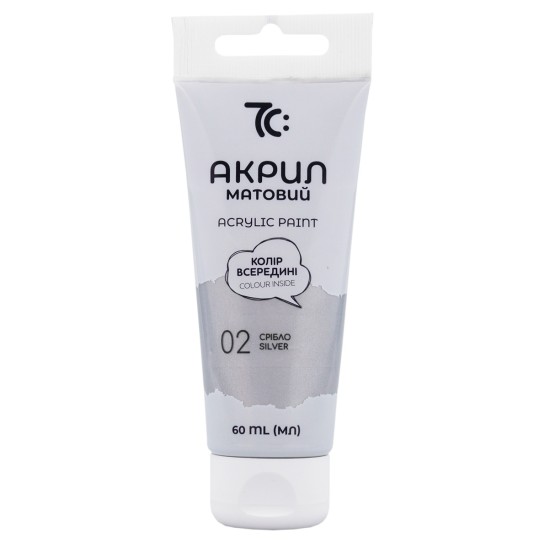 Akriliniai dažai 7C, 60 ml, sidabro sp.