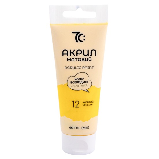 Akriliniai dažai 7C, 60 ml, geltonos sp.