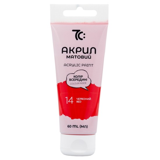 Akriliniai dažai 7C, 60 ml, raudonos sp.