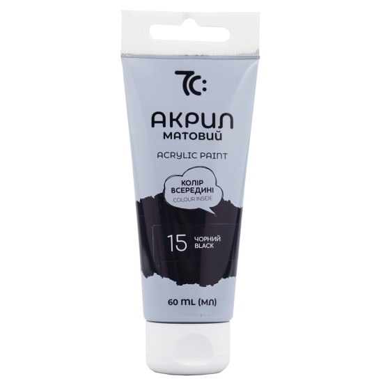 Akriliniai dažai 7C, 60 ml, juodos sp.