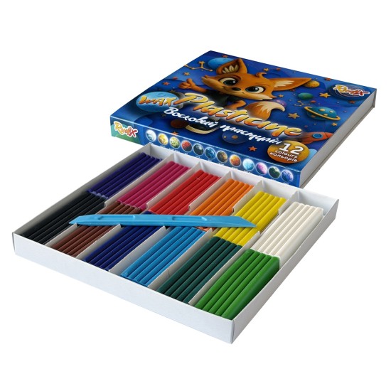 Plastilinas RUDIX, 12 sp. po 20 g, su peiliuku