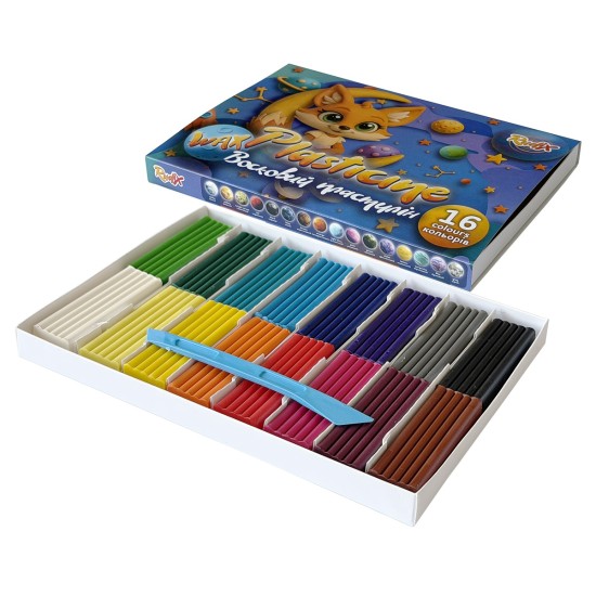 Plastilinas RUDIX, 16 sp. po 20 g, su peiliuku