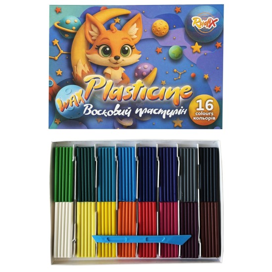 Plastilinas RUDIX, 16 sp. po 20 g, su peiliuku