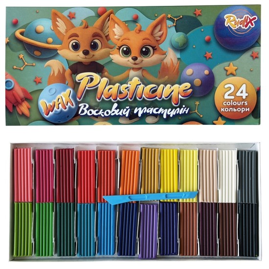 Plastilinas RUDIX, 24 sp. po 20 g, su peiliuku
