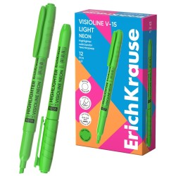 Teksto žymeklis VISIOLINE V-15 LIGHT NEON, ErichKrause, 0.6-3.6 mm, žalios sp.