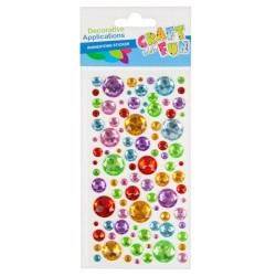 Dekoratyviniai krištoliniai karoliukai CRAFT with FUN, lipnūs, įvairių spalvų ir dydžių