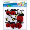 Lipni dekoracija iš veltinio CRAFT with FUN Ladybirds and Bees, 18 vnt.