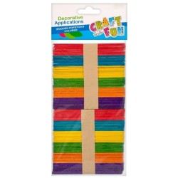 Dekoracija mediniai pagaliukai CRAFT with FUN, 9x112 mm, 100 vnt., įvairių sp.