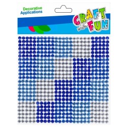Dekoratyviniai krištoliniai karoliukai CRAFT with FUN Blue, lipnūs, 10x10 mm, 600 vnt.