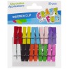 Dekoracija iš medžio CRAFT with FUN Wooden Clips, 35x10 mm, 20 vnt., įvairių sp.