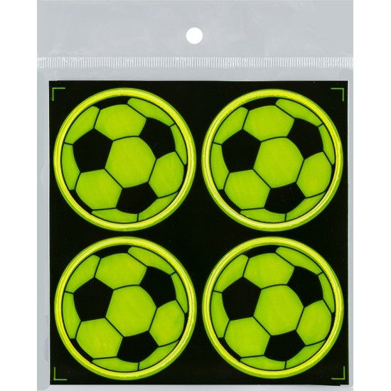 Atšvaitai-lipdukai FOOTBALL, Centrum, diam. 50mm, 4 vnt., blisteryje