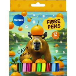 Flomasteriai CAPYBARA, Centrum, 12 spalvų