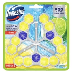WC valiklis-gaiviklis DOMESTOS Power 5 Lime, 3x55 g