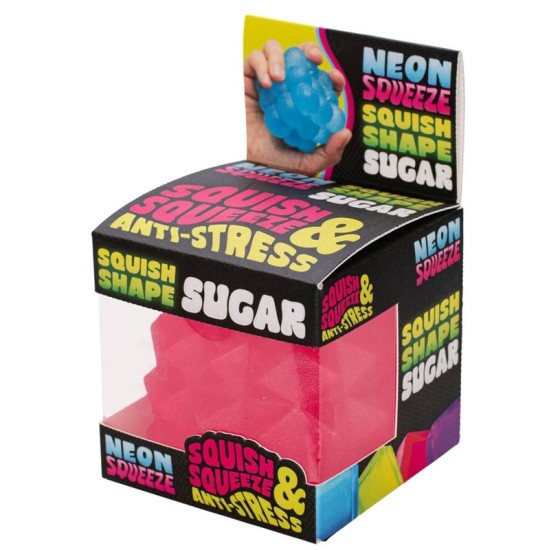 Antistresinis žaislas SQUISH & SQUEEZE SUGAR, 55x55x55mm, įvairių sp.