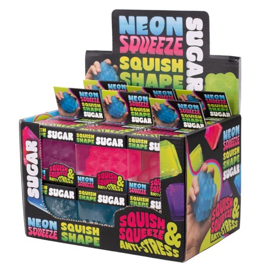 Antistresinis žaislas SQUISH & SQUEEZE SUGAR, 55x55x55mm, įvairių sp.