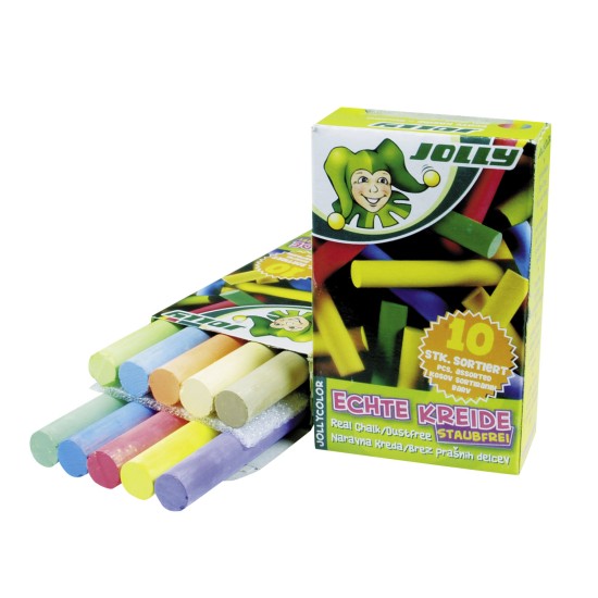 Mokyklinė kreida, Jolly, 10 vnt., įvairių sp.