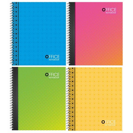 Bloknotas OFFICE, A5, langeliais, 96 lapai, 70 gsm, su spirale šone