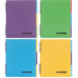 Bloknotas NOTEBOOK, EconoMix, B5, langeliais, 120 lapų, 60gsm, su spirale šone, plastikinis viršelis