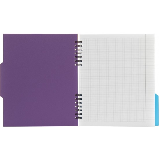 Bloknotas NOTEBOOK, EconoMix, B5, langeliais, 120 lapų, 60gsm, su spirale šone, plastikinis viršelis