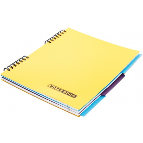 Bloknotas NOTEBOOK, EconoMix, B5, langeliais, 120 lapų, 60gsm, su spirale šone, plastikinis viršelis