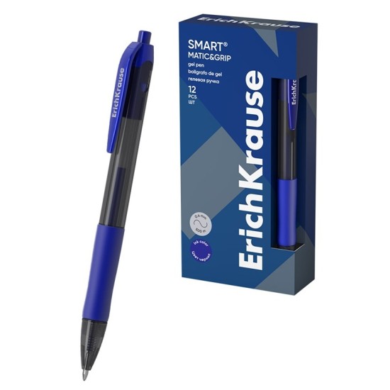Automatinis gelinis rašiklis SMART-GEL, ErichKrause, 0.5 mm, mėlynos sp.