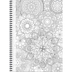 Bloknotas MANDALAS, A4, langeliais, 70 lapų, 70gsm, su spirale šone