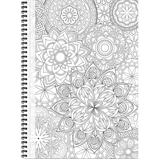 Bloknotas MANDALAS, A4, langeliais, 70 lapų, 70gsm, su spirale šone