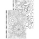 Bloknotas MANDALAS, A4, langeliais, 70 lapų, 70gsm, su spirale šone