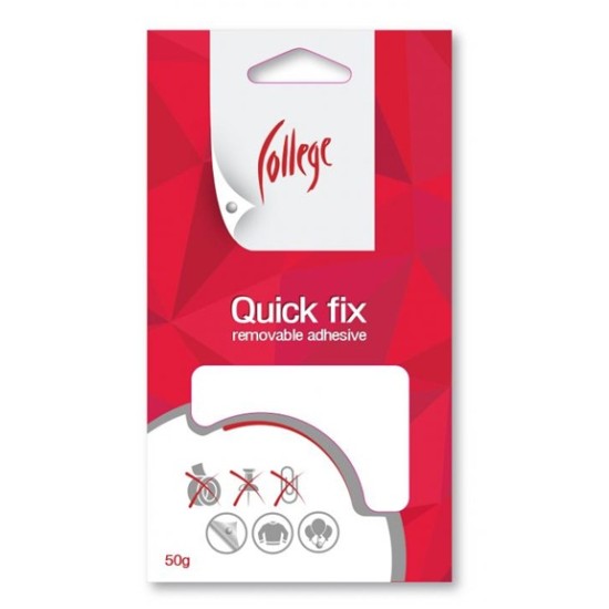 Plastilininiai klijai COLLEGE QUICK FX, 50g, baltos sp.
