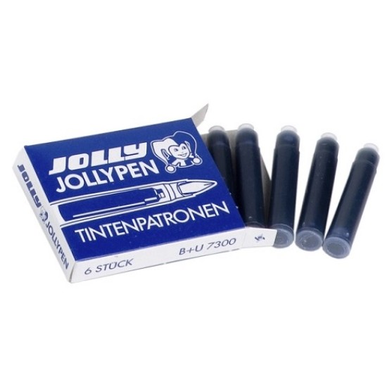 Rašalo kapsulės, Jolly, 6 vnt., trumpos, mėlynos sp.