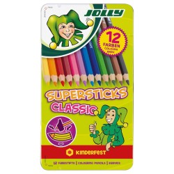 Spalvoti šešiabriauniai pieštukai CLASSIC, Jolly, 12 sp.