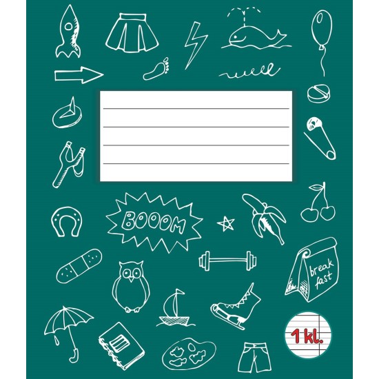 Sąsiuvinis 1 klasei, A5, linija, 12 lapų, 70gsm