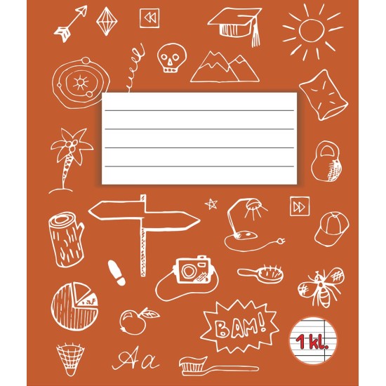 Sąsiuvinis 1 klasei, A5, linija, 12 lapų, 70gsm