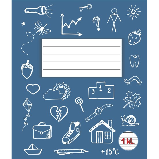 Sąsiuvinis 1 klasei, A5, linija, 12 lapų, 70gsm