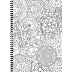 Bloknotas MANDALAS, A5, langeliais, 48 lapai, 70gsm, su spirale šone