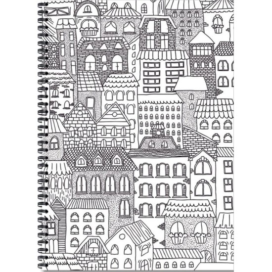 Bloknotas MANDALAS, A5, langeliais, 48 lapai, 70gsm, su spirale šone