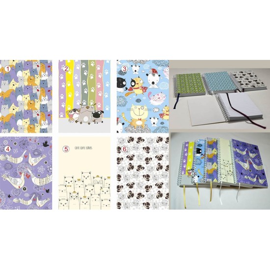 Bloknotas, A6, linija, 125 lapai, 70gsm, laminuotas viršelis, su spirale šone