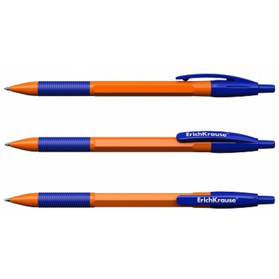 Automatinis tušinukas R-301 ORANGE MATIC&GRIP, ErichKrause, 0.7mm, mėlynos sp.