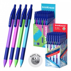 Automatinis tušinukas R-301 NEON MATIC&GRIP, ErichKrause, 0.7mm, mėlynos sp.