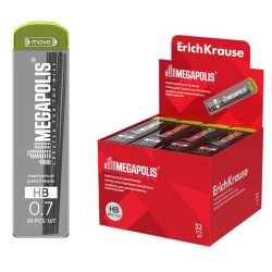Grafitai automatiniams pieštukams MEGAPOLIS CONCEPT, ErichKrause, 0.7mm, HB, 20 vnt.