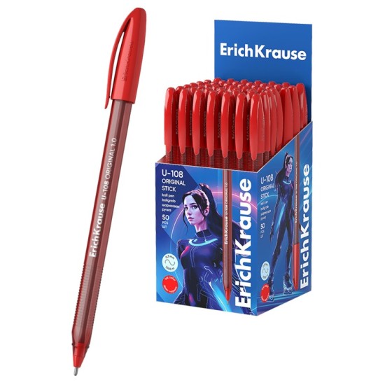 Ultra glide tušinukas U-108 ORIGINAL STICK, ErichKrause, 1.0mm, raudonos sp.