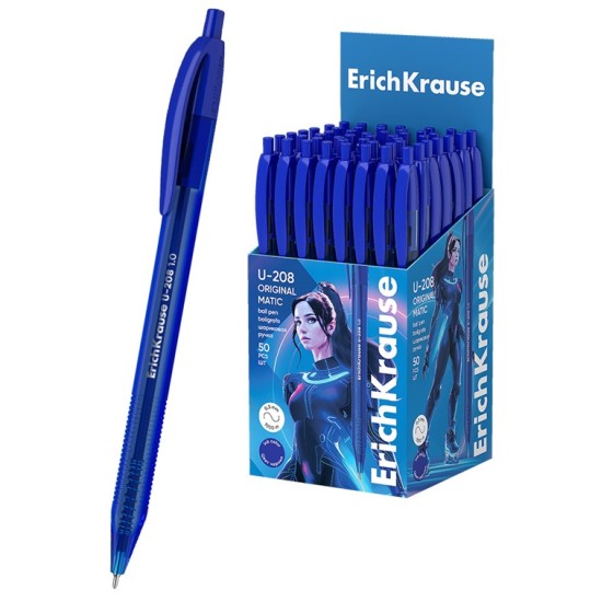 Ultra glide automatinis tušinukas U-208 ORIGINAL MATIC, ErichKrause, 1.0mm, mėlynos sp.