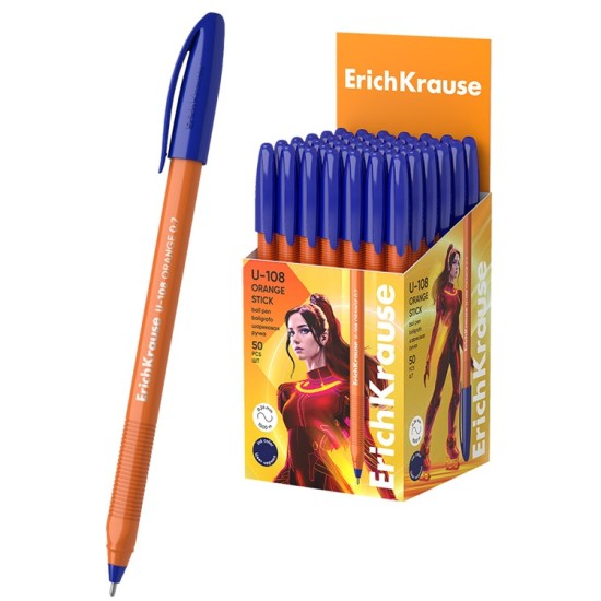 Ultra glide tušinukas U-108 ORANGE STICK, ErichKrause, 0.7mm, mėlynos sp.