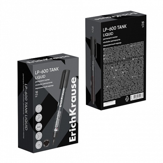 Permanentinis žymeklis LIQUID LP-600, ErichKrause, 0.8-2.25mm, juodos sp.