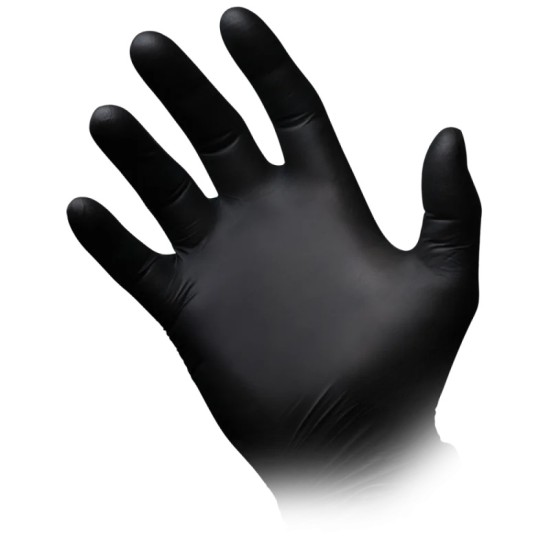 Vienkartinės nitrilinės pirštinės MED-COMFORT Style Black, S dydis, juodos sp., be pudros, 100 vnt.